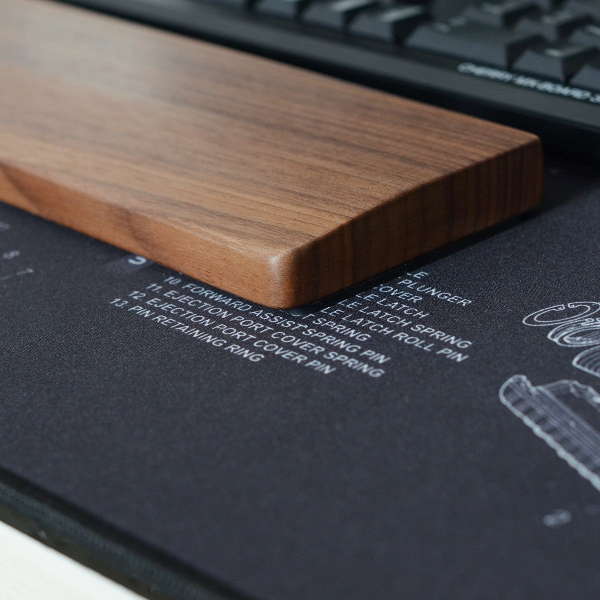 Black walnut mechanical keyboard wrist pad