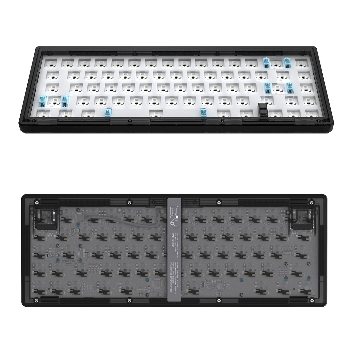 Transparent Case RGB Backlit Mechanical Keyboard Kit