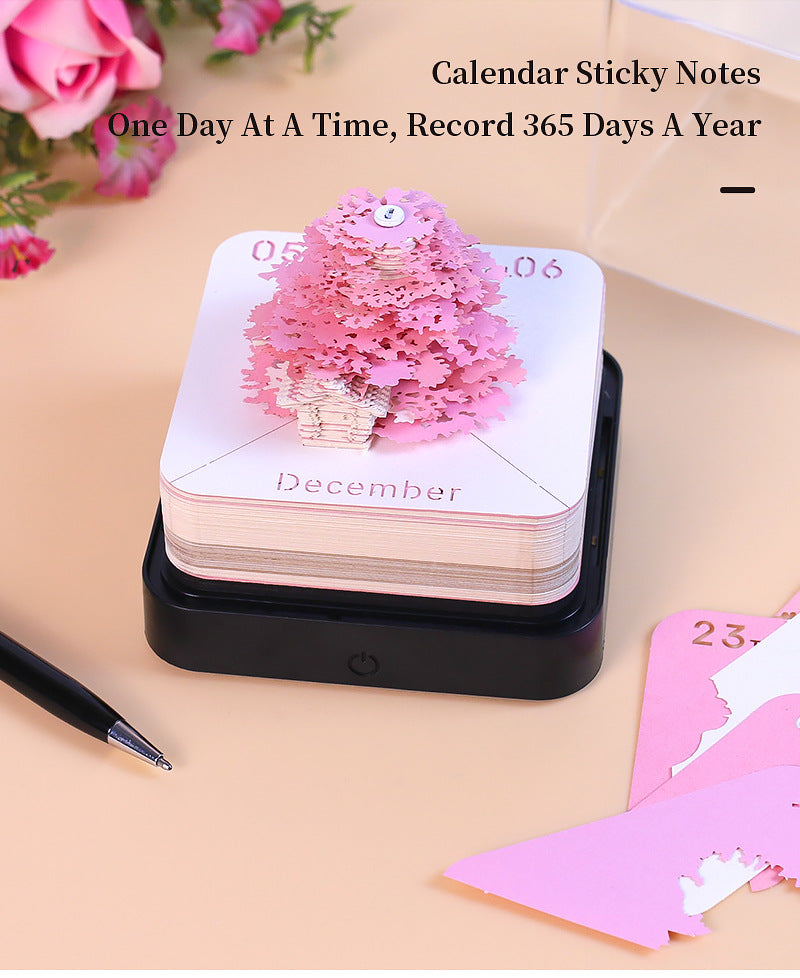 Earth Calendar Light Panoramic 3d Three-dimensional Creativity Paper Carving Desk Calendar Sticky Notes